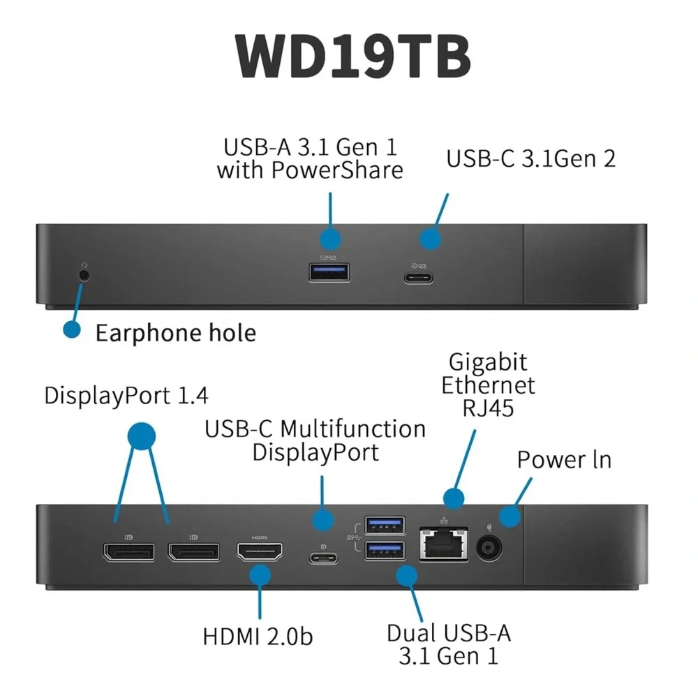 Dell WD19TB Black USB-C Docking Station